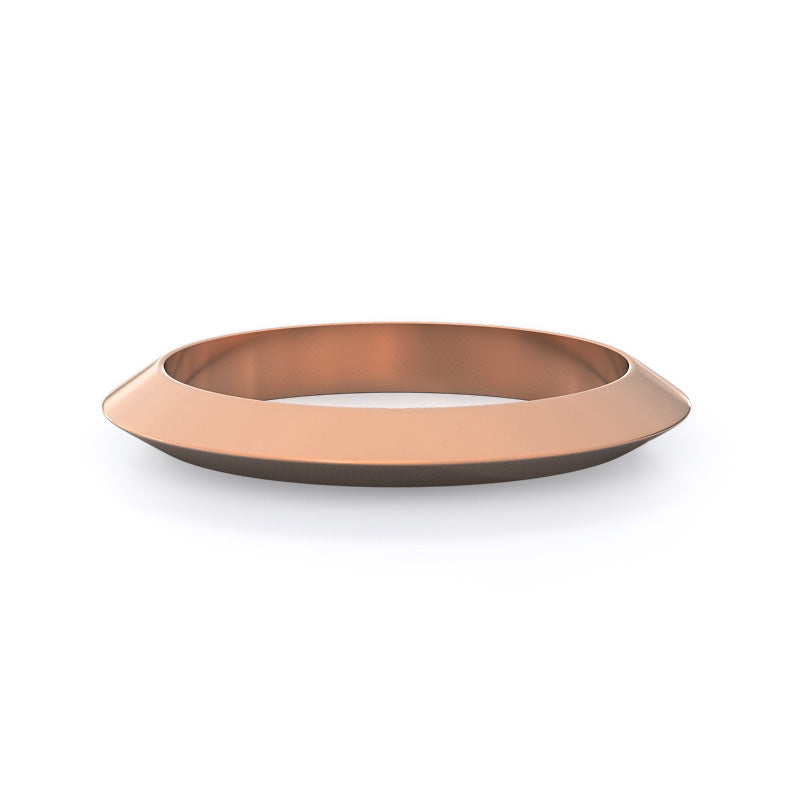 Knife Edge Wedding Band with 18KT Rose Gold Cut Diamond in 14KT Rose Gold view 1
