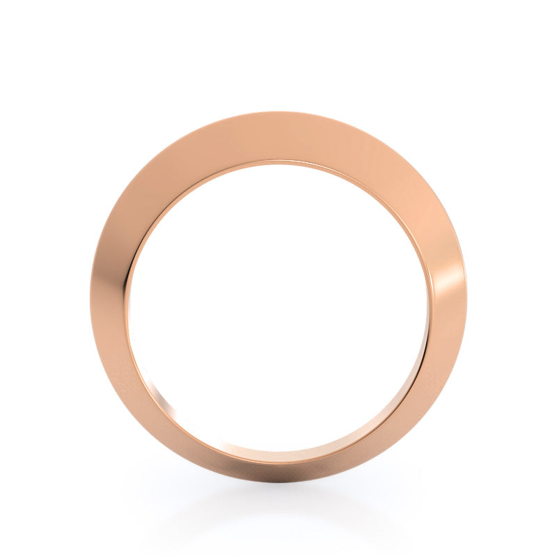 Knife Edge Wedding Band with 18KT Rose Gold Cut Diamond in 14KT Rose Gold view 2
