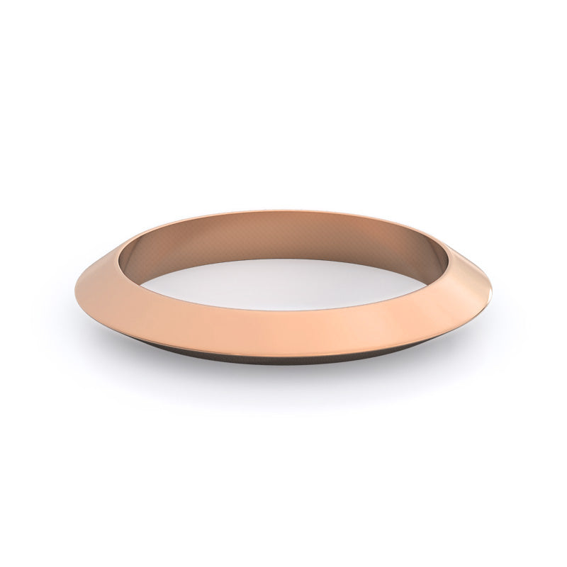 Knife Edge Wedding Band with 18KT Rose Gold Cut Diamond in 14KT Rose Gold view 4
