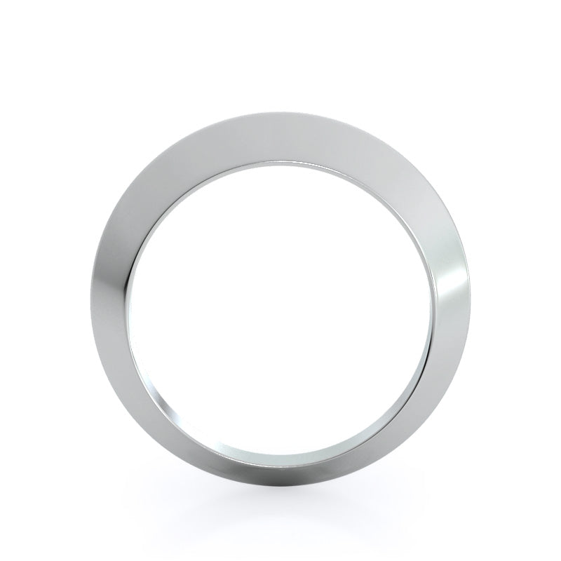 Knife Edge Wedding Band with Platinum Cut Diamond in 14KT Platinum view 2
