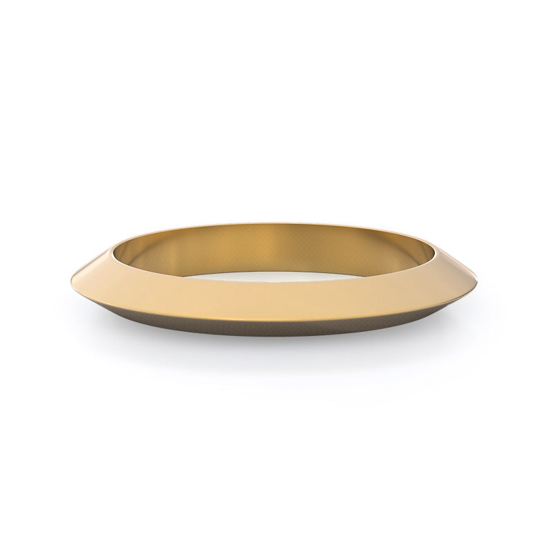 Knife Edge Wedding Band with 18KT Yellow Gold Cut Diamond in 14KT Yellow Gold view 1
