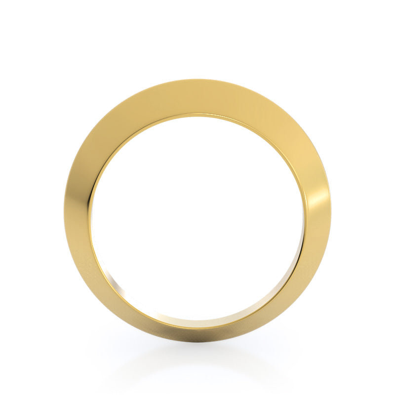 Knife Edge Wedding Band with 18KT Yellow Gold Cut Diamond in 14KT Yellow Gold view 2
