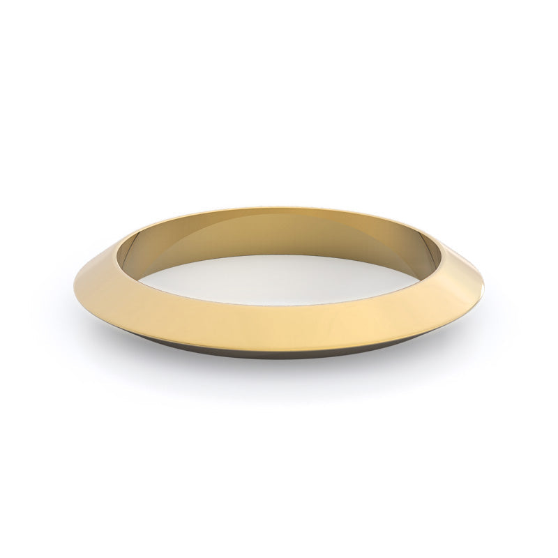 Knife Edge Wedding Band with 18KT Yellow Gold Cut Diamond in 14KT Yellow Gold view 4
