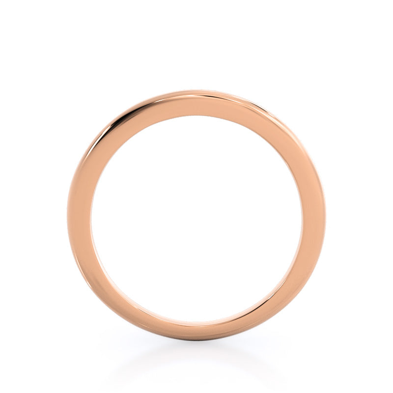 Solitaire Matching Women's Wedding Band with 18KT Rose Gold Cut Diamond in 14KT Rose Gold view 2
