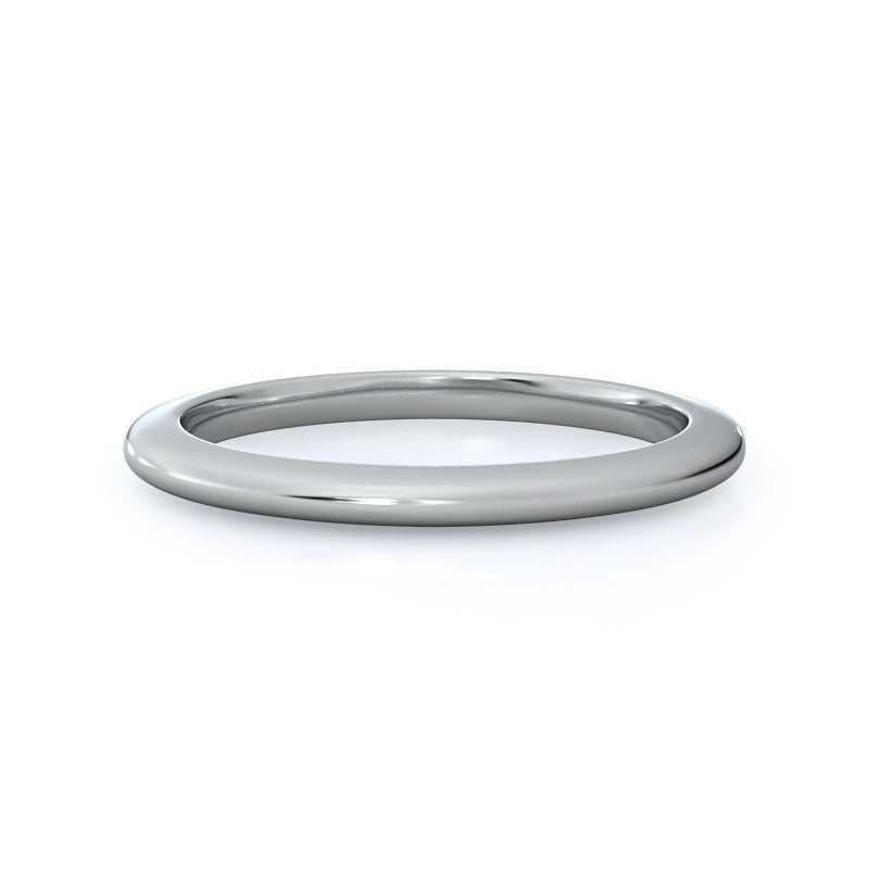 Solitaire Matching Women's Wedding Band with Platinum Cut Diamond in 14KT Platinum view 1

