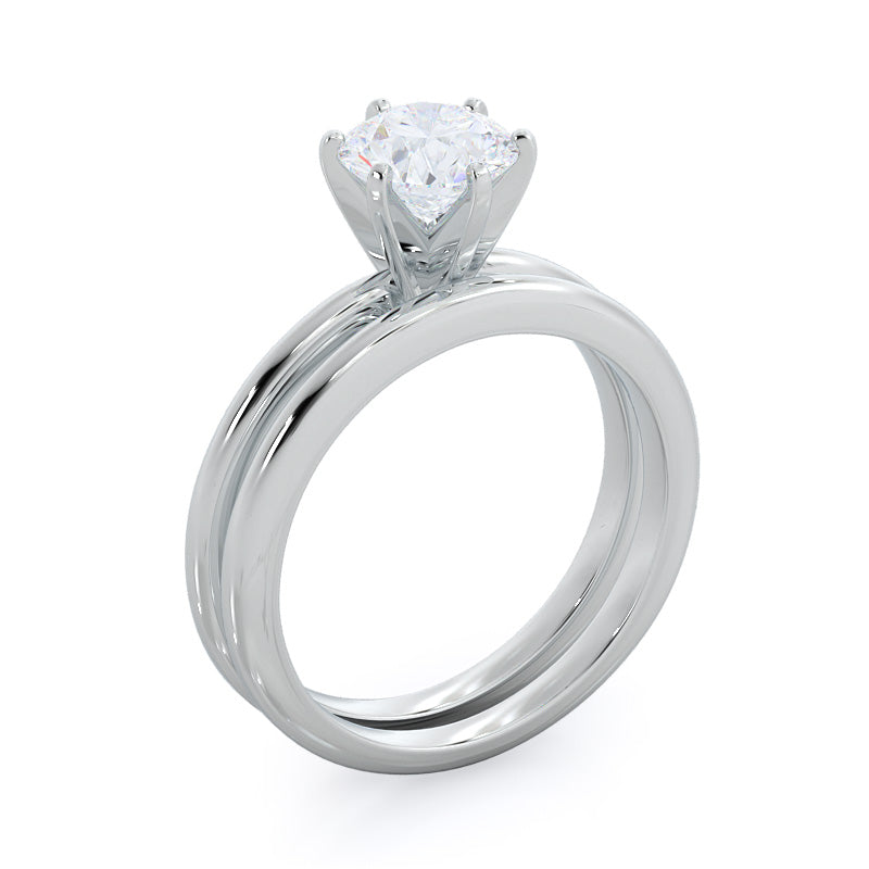 1 1/2 cttw Round Cut Classic Six Prong Solitaire Diamond Engagement Ring with 1 1/2 Cut Diamond in 14KT Round view 4
