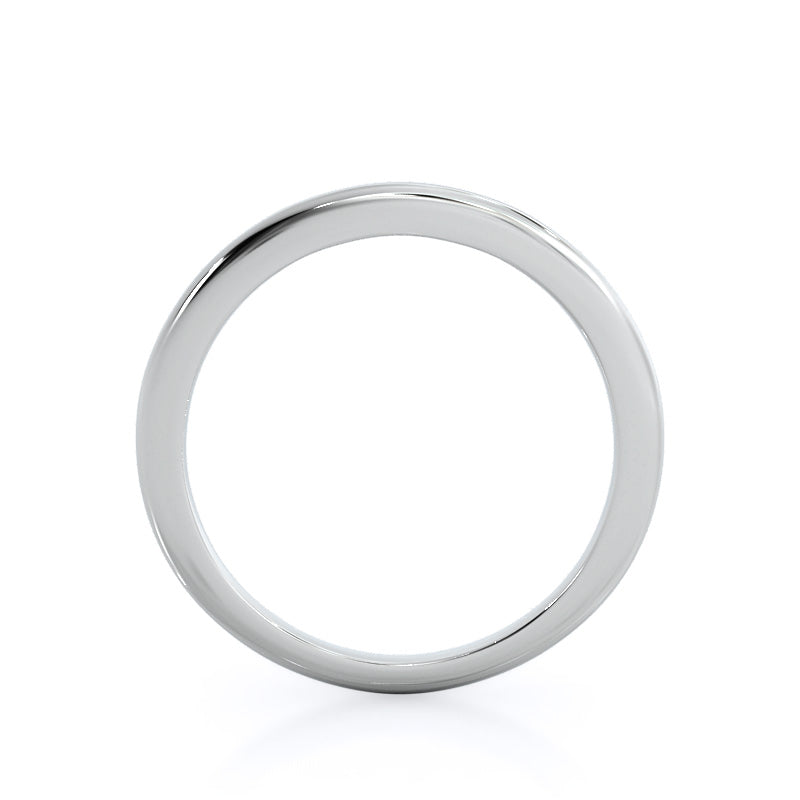 Solitaire Matching Women's Wedding Band with Platinum Cut Diamond in 14KT Platinum view 2
