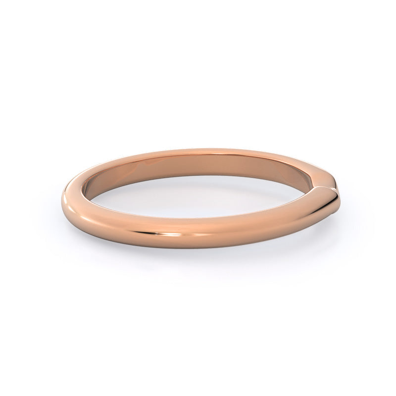 Luminous Six Prong Solitaire Wedding Band with 18KT Rose Gold Cut Diamond in 14KT Rose Gold view 4

