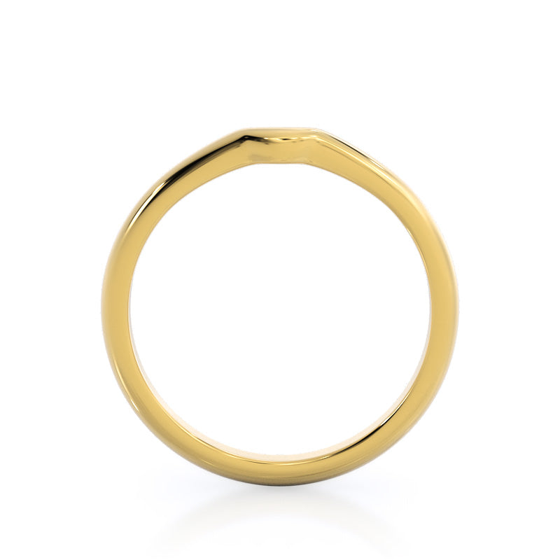 Luminous Six Prong Solitaire Wedding Band with 18KT Yellow Gold Cut Diamond in 14KT Yellow Gold view 2
