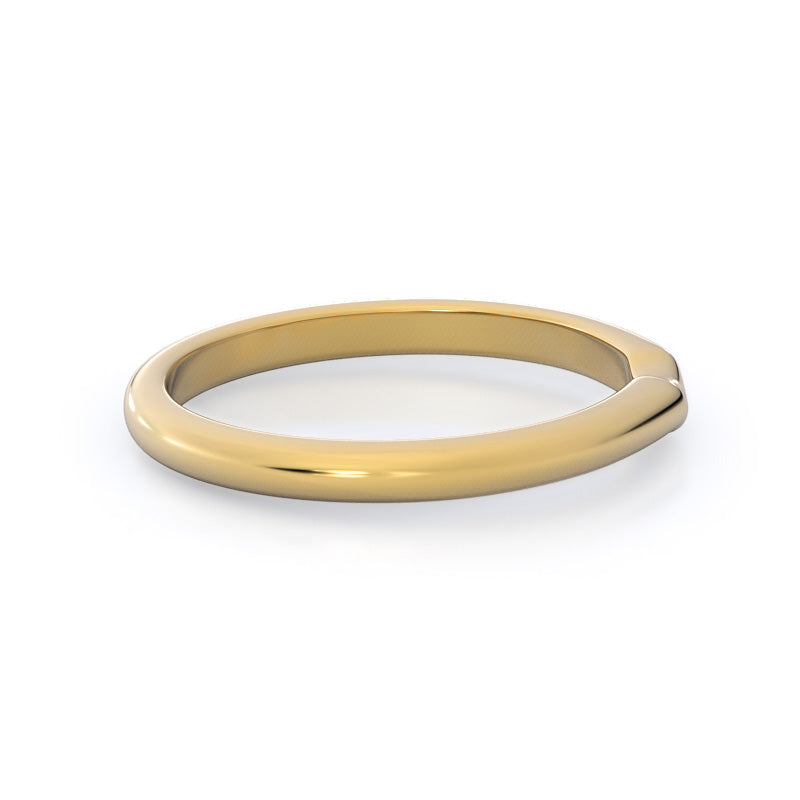 Luminous Six Prong Solitaire Wedding Band with 18KT Yellow Gold Cut Diamond in 14KT Yellow Gold view 4
