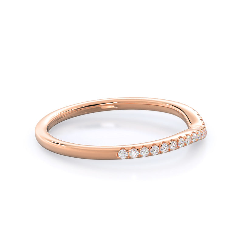 Regal Diamond Trellis Wedding Band with 18KT Rose Gold Cut Diamond in 14KT Rose Gold view 4
