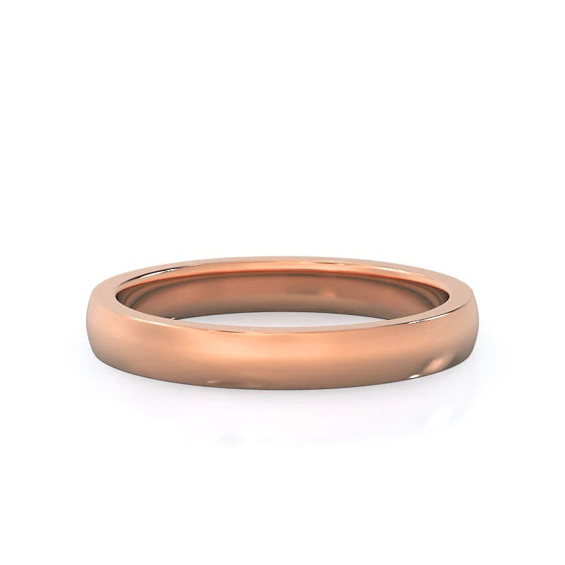 Open Cathedral Wedding Band with 18KT Rose Gold Cut Diamond in 14KT Rose Gold view 1
