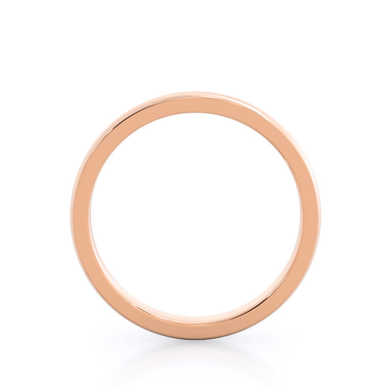 Open Cathedral Wedding Band with 18KT Rose Gold Cut Diamond in 14KT Rose Gold view 2
