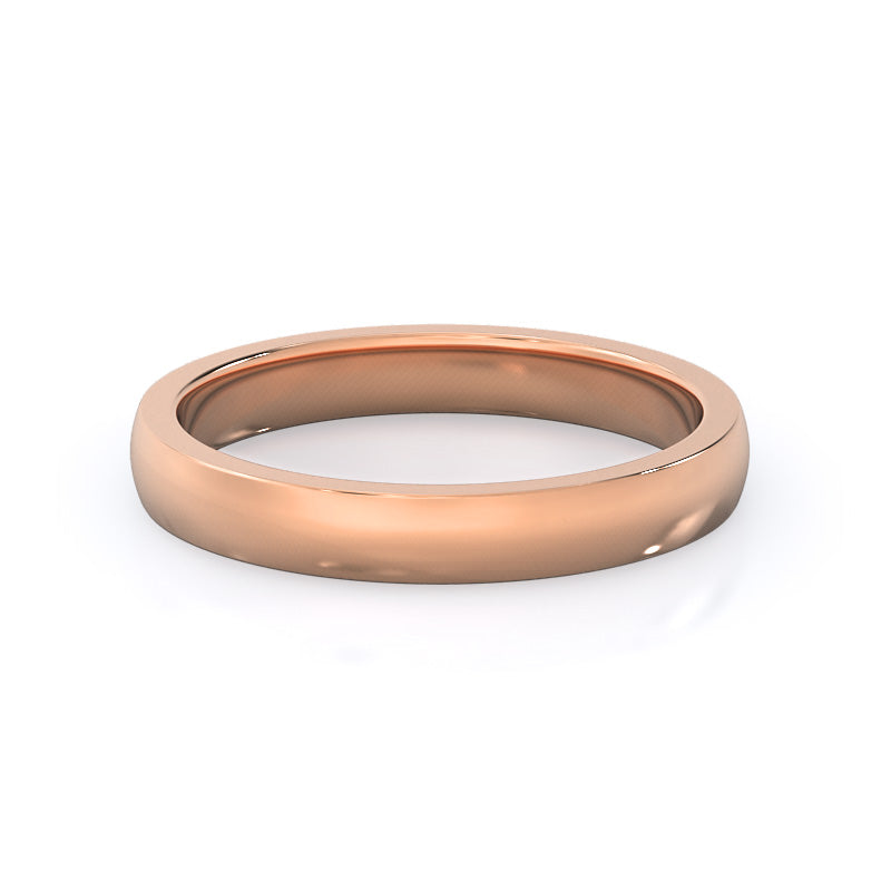 Open Cathedral Wedding Band with 18KT Rose Gold Cut Diamond in 14KT Rose Gold view 4
