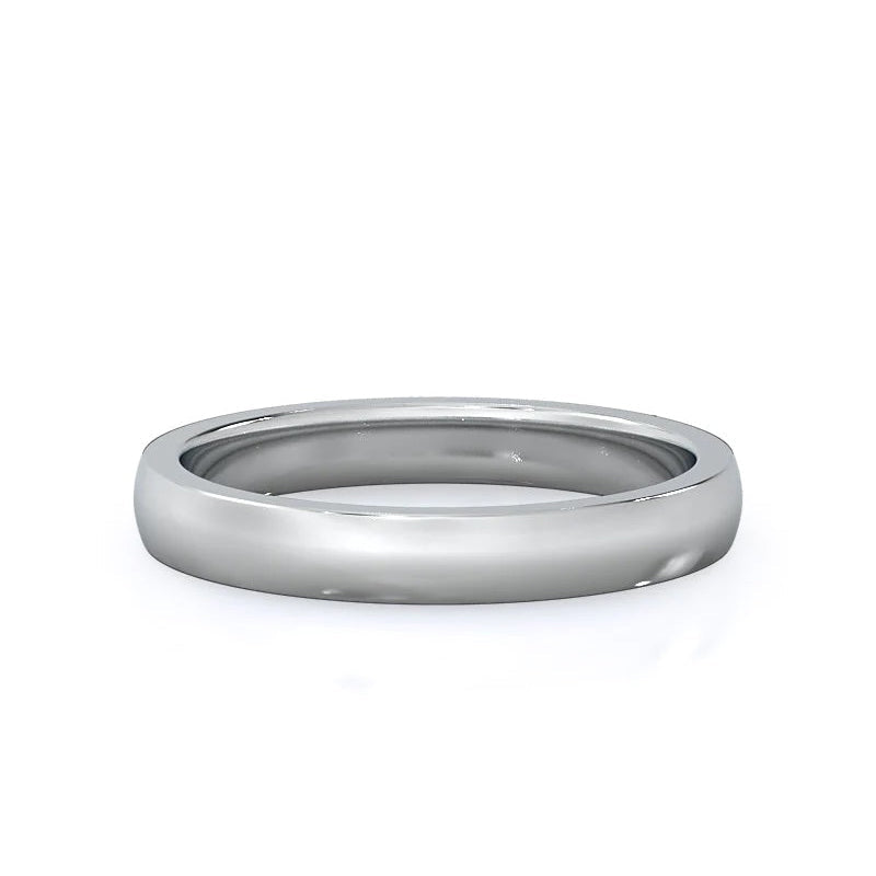 Open Cathedral Wedding Band with Platinum Cut Diamond in 14KT Platinum view 1
