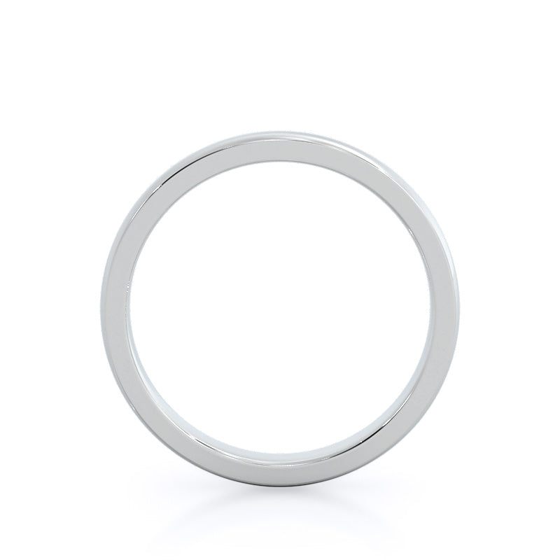 Open Cathedral Wedding Band with Platinum Cut Diamond in 14KT Platinum view 2
