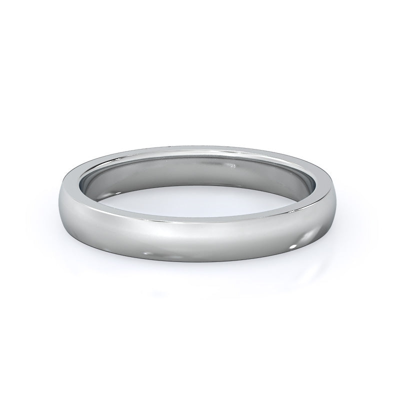 Open Cathedral Wedding Band with Platinum Cut Diamond in 14KT Platinum view 4
