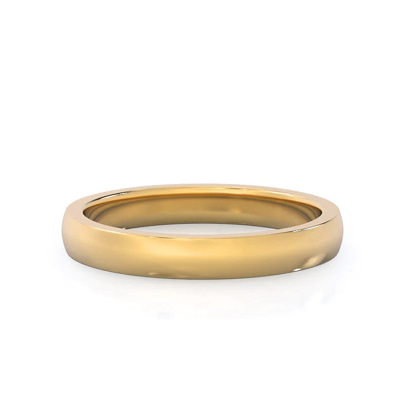 Open Cathedral Wedding Band with 18KT Yellow Gold Cut Diamond in 14KT Yellow Gold view 1
