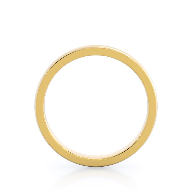 Open Cathedral Wedding Band with 18KT Yellow Gold Cut Diamond in 14KT Yellow Gold view 2
