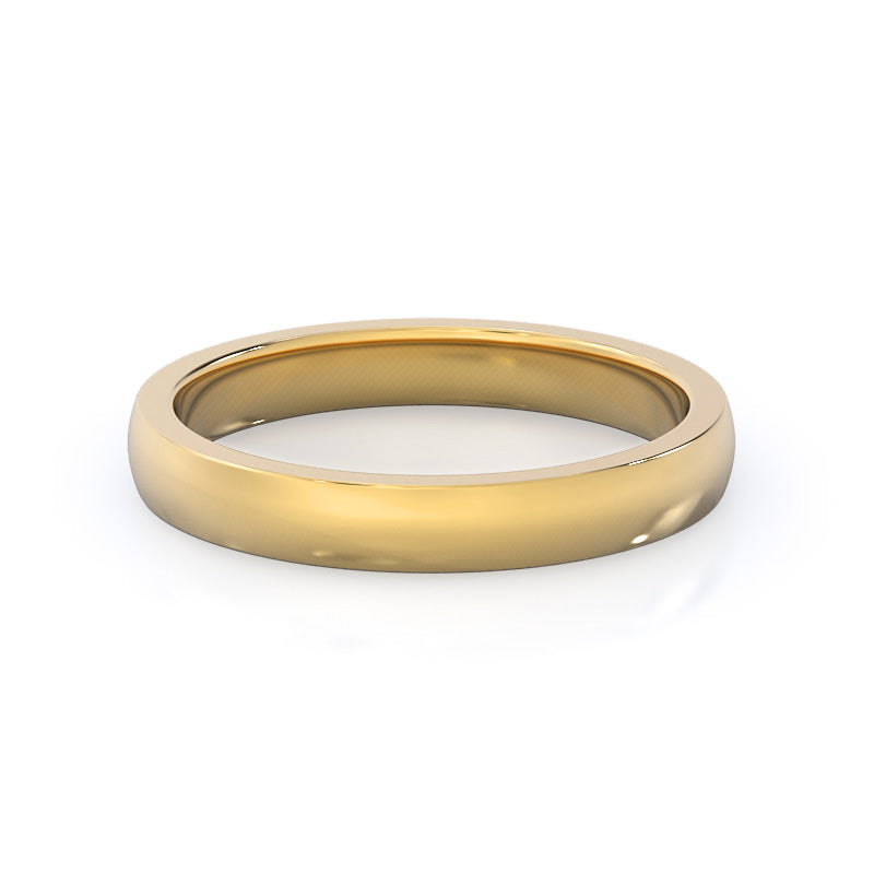 Open Cathedral Wedding Band with 18KT Yellow Gold Cut Diamond in 14KT Yellow Gold view 4
