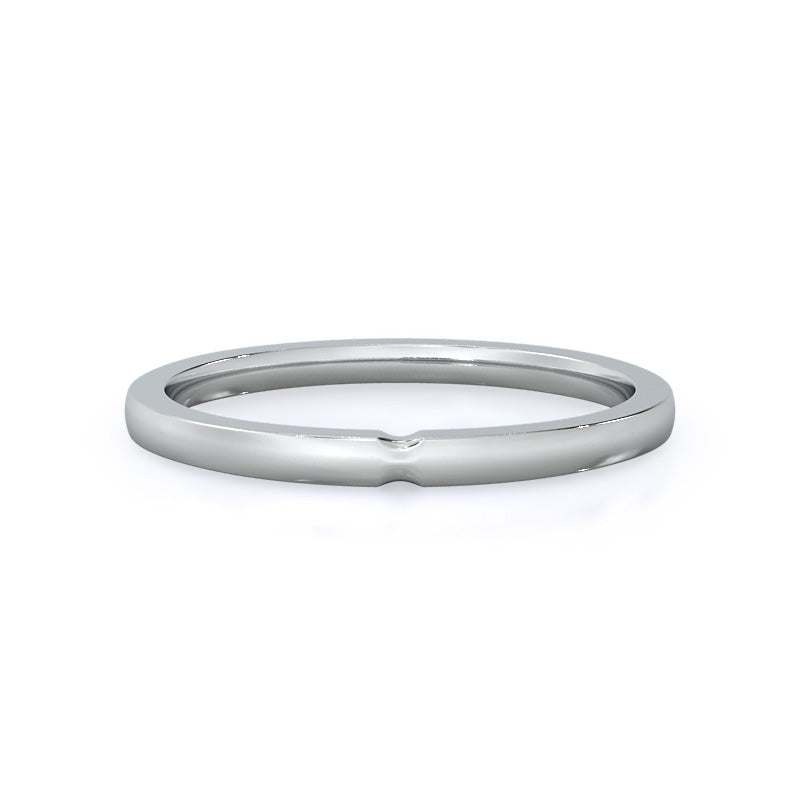 Petite Solitaire Women's Wedding Band with Platinum Cut Diamond in 14KT Platinum view 1
