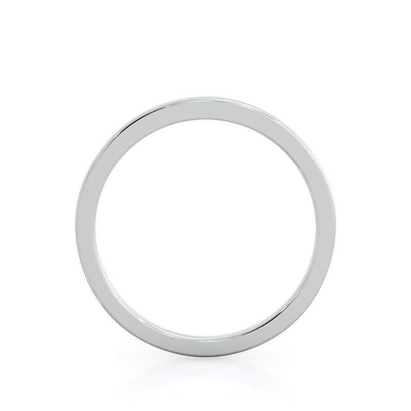 Petite Solitaire Women's Wedding Band with Platinum Cut Diamond in 14KT Platinum view 2
