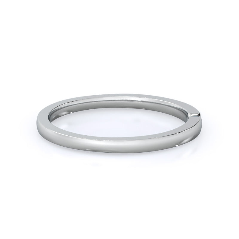 Petite Solitaire Women's Wedding Band with Platinum Cut Diamond in 14KT Platinum view 4
