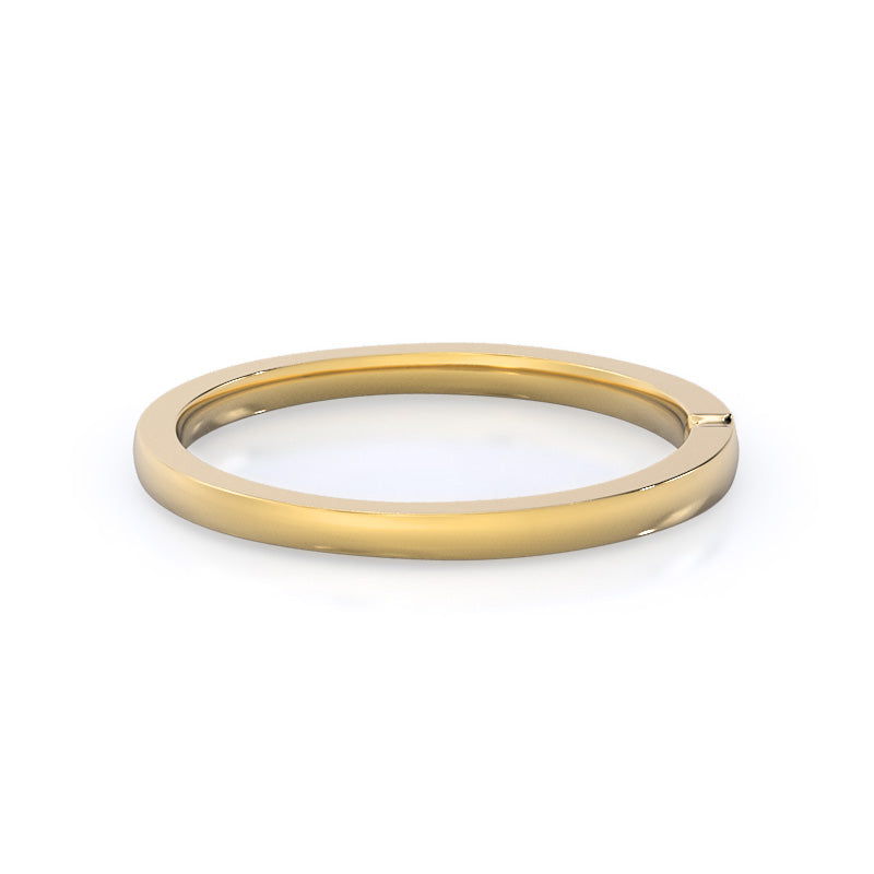Petite Solitaire Women's Wedding Band with 18KT Yellow Gold Cut Diamond in 14KT Yellow Gold view 4
