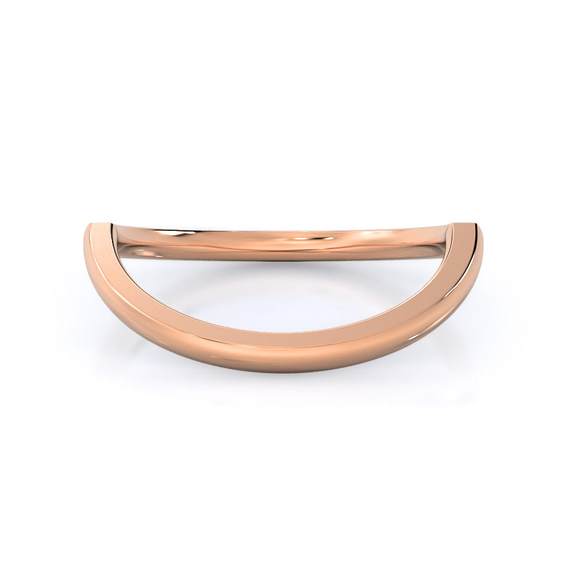 Crisscross Diamond Wedding Band with 18KT Rose Gold Cut Diamond in 14KT Rose Gold view 4

