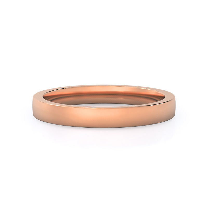 Smooth Edge Cathedral Wedding Band with 18KT Rose Gold Cut Diamond in 14KT Rose Gold view 1
