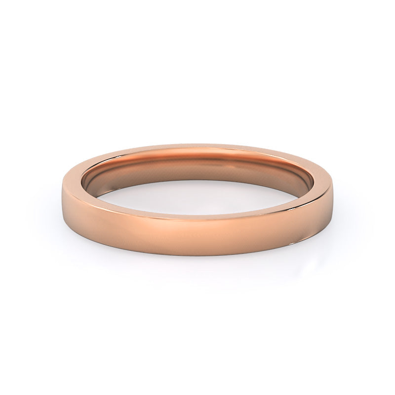 Smooth Edge Cathedral Wedding Band with 18KT Rose Gold Cut Diamond in 14KT Rose Gold view 4
