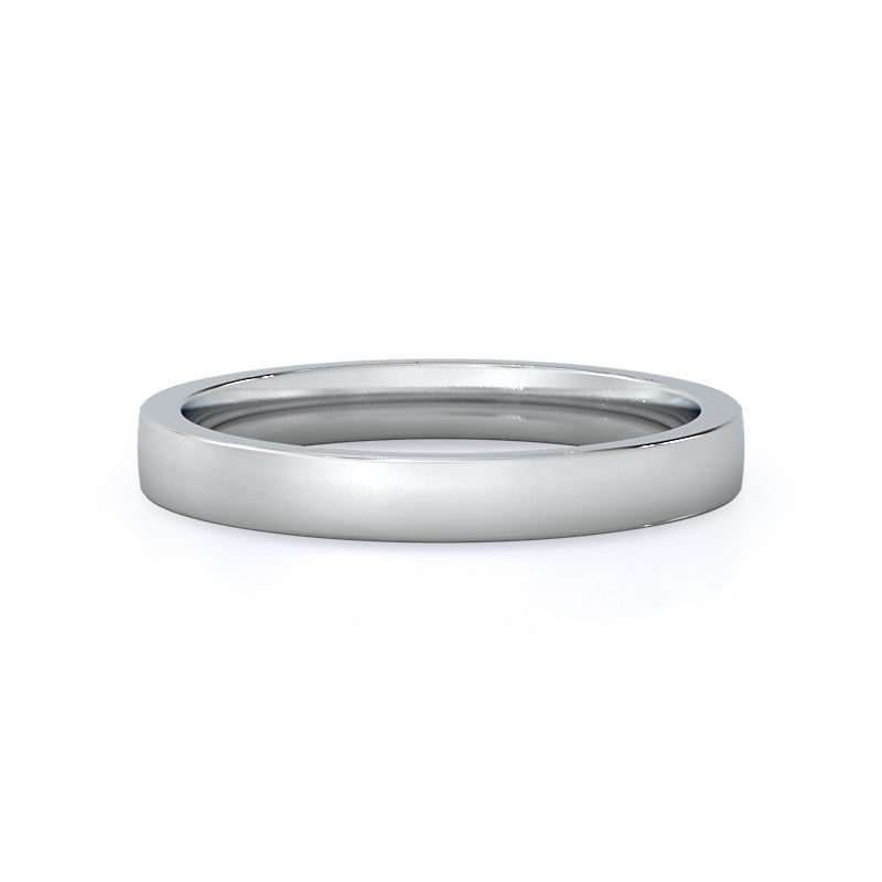Smooth Edge Cathedral Wedding Band with Platinum Cut Diamond in 14KT Platinum view 1
