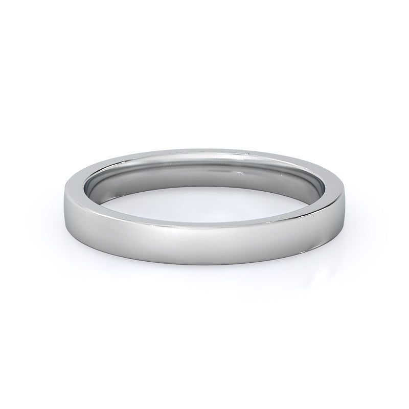 Smooth Edge Cathedral Wedding Band with Platinum Cut Diamond in 14KT Platinum view 4
