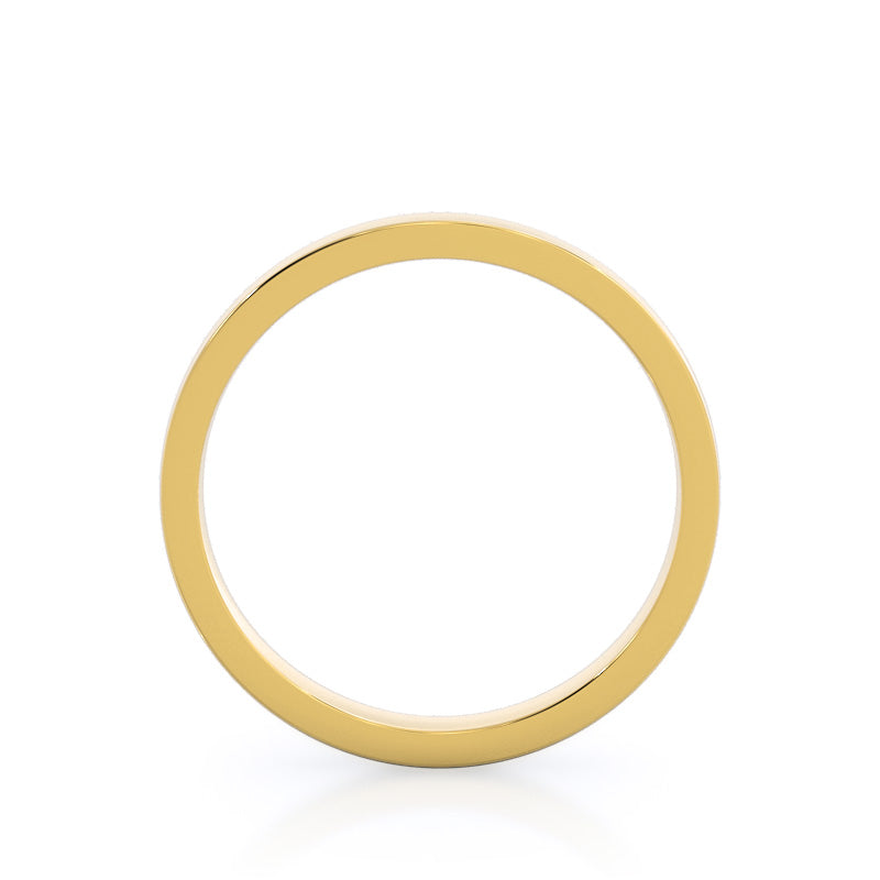 Smooth Edge Cathedral Wedding Band with 18KT Yellow Gold Cut Diamond in 14KT Yellow Gold view 2
