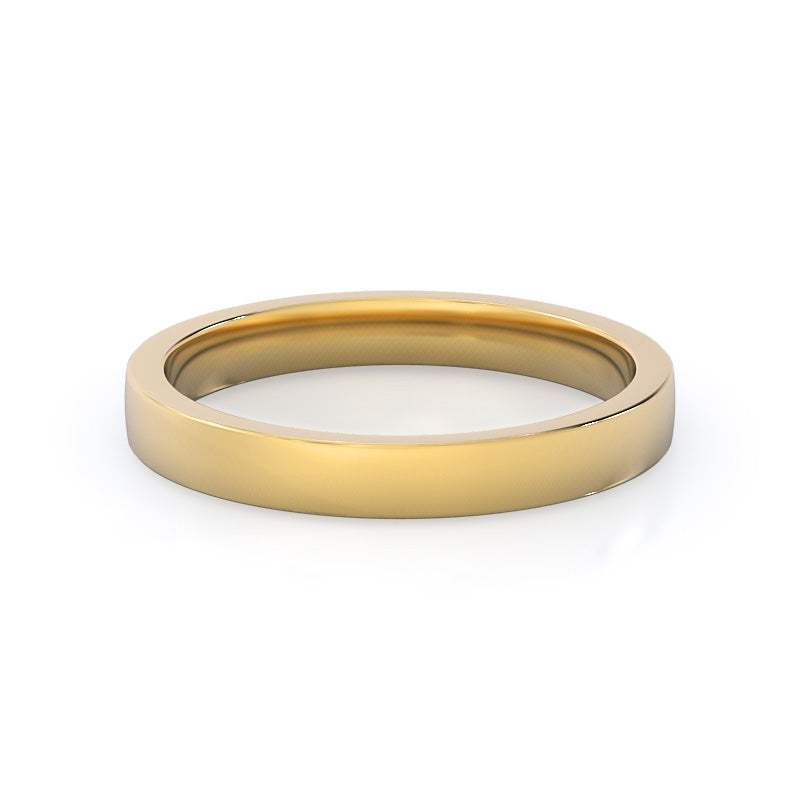 Smooth Edge Cathedral Wedding Band with 18KT Yellow Gold Cut Diamond in 14KT Yellow Gold view 4
