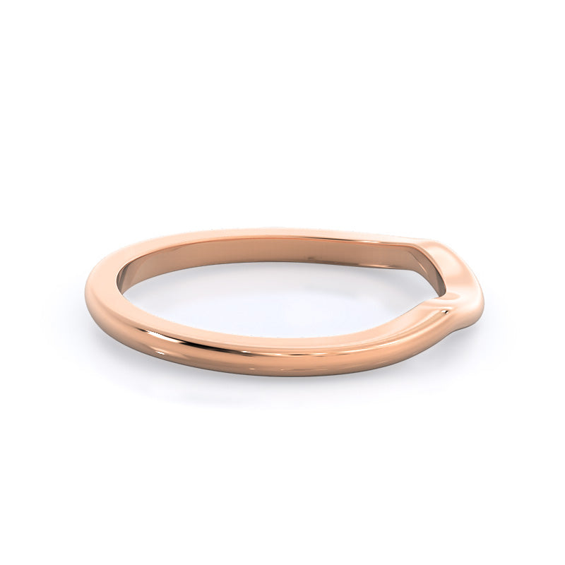 Cathedral Twist Wedding Band with 18KT Rose Gold Cut Diamond in 14KT Rose Gold view 4

