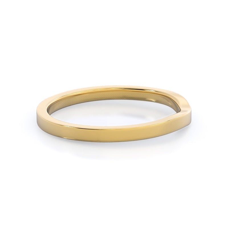 Sleek Cathedral Solitaire Wedding Band with 18KT Yellow Gold Cut Diamond in 14KT Yellow Gold view 4
