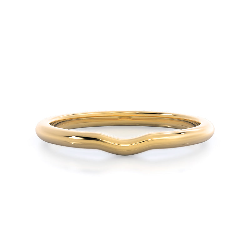 Noveau Wedding Band with 18KT Yellow Gold Cut Diamond in 14KT Yellow Gold view 1
