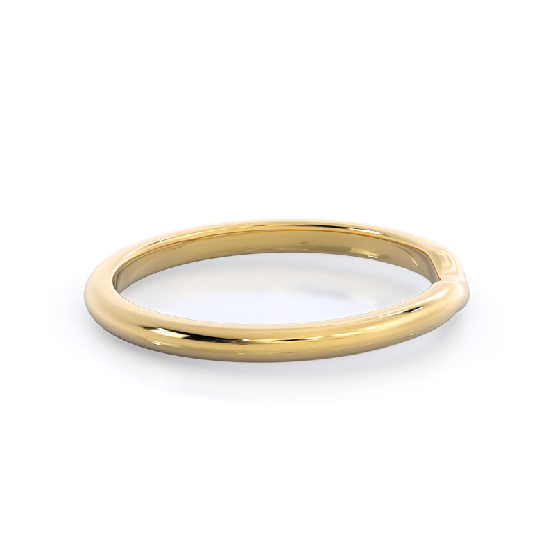 Noveau Wedding Band with 18KT Yellow Gold Cut Diamond in 14KT Yellow Gold view 4

