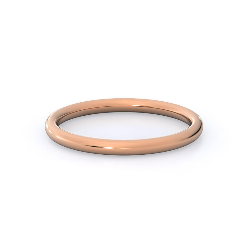 Six Prong Cathedral Basket Wedding Band with 18KT Rose Gold Cut Diamond in 14KT Rose Gold view 4
