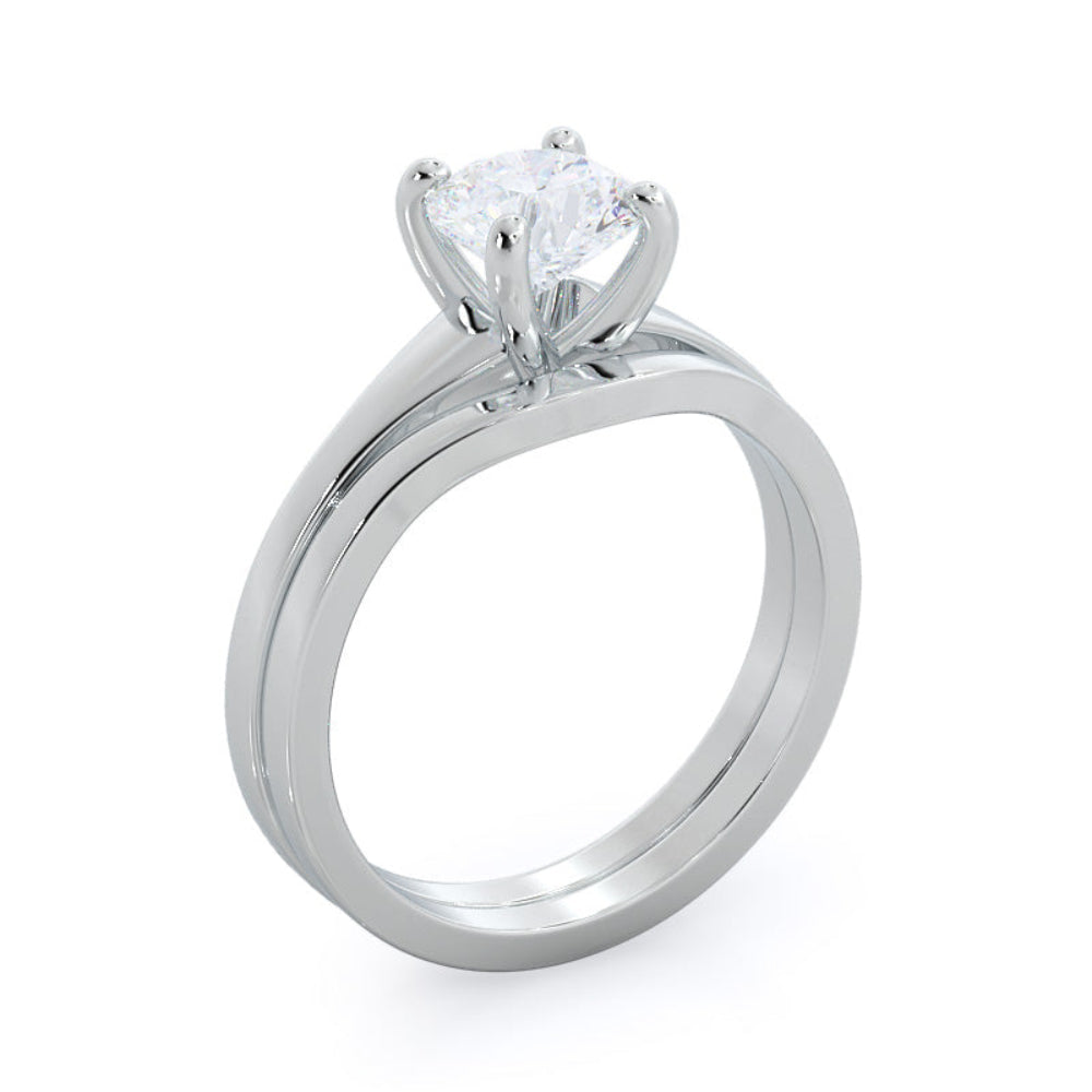 Widening Solitaire Engagement Ring with Oval Cut Diamond in 14KT Rose Gold view 5
