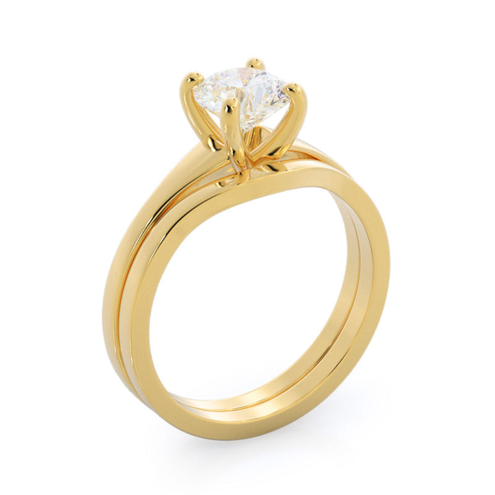 Widening Solitaire Engagement Ring with Oval Cut Diamond in 14KT Rose Gold view 6
