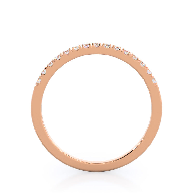 Open Cathedral Empress Diamond Wedding Band with 18KT Rose Gold Cut Diamond in 14KT Rose Gold view 2

