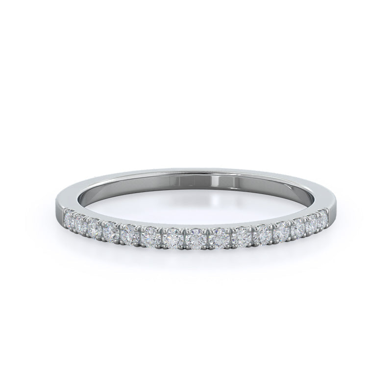 Open Cathedral Empress Diamond Wedding Band with Platinum Cut Diamond in 14KT Platinum view 1
