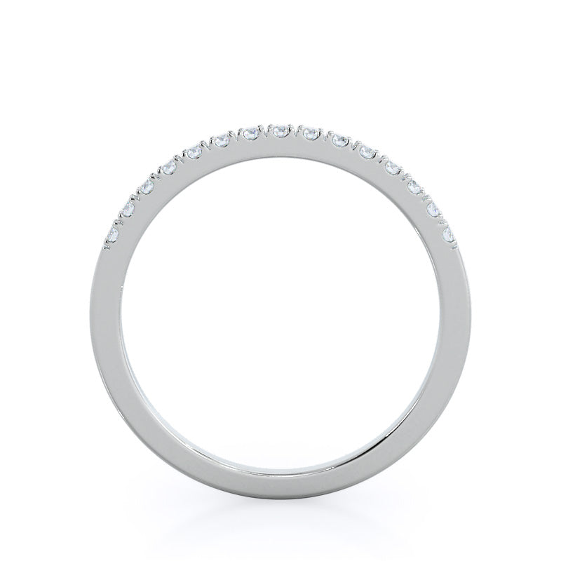 Open Cathedral Empress Diamond Wedding Band with Platinum Cut Diamond in 14KT Platinum view 2
