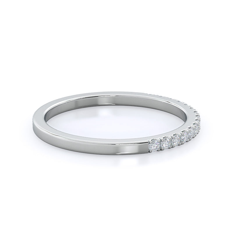 Open Cathedral Empress Diamond Wedding Band with Platinum Cut Diamond in 14KT Platinum view 4

