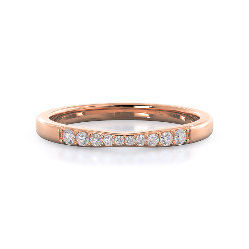 Enchant Diamond Wedding Band with 18KT Rose Gold Cut Diamond in 14KT Rose Gold view 1
