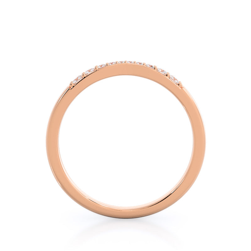 Enchant Diamond Wedding Band with 18KT Rose Gold Cut Diamond in 14KT Rose Gold view 2
