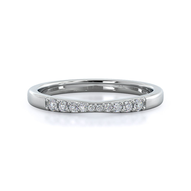 Enchant Diamond Wedding Band with Platinum Cut Diamond in 14KT Platinum view 1
