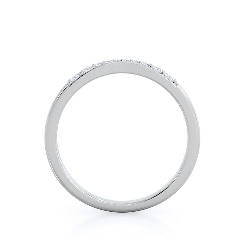 Enchant Diamond Wedding Band with Platinum Cut Diamond in 14KT Platinum view 2
